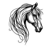 LIYOUYA Décoration murale en métal avec tête de cheval - Style rustique - Ligne simple - Décoration d'intérieur pour salon, chambre, salle à manger, cour (noir)