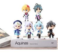 Liyue Ensemble de figurines d'action chapitre, Zhongli Qiqi Figurines d'anime Figurine en PVC Statue Collection Décoration Modèle Cadeau 5,4 cm (A)