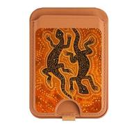 Lizard Aboriginal Art Porte-cartes magnétique pour iPhone 16 15 14 13 Pro Max, multicolore