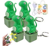 Lizard Button, Lizard Keychain Sound, Lizards Button Sound, Lizards Keychain with Rechargeable LED Light & Realistic Croak, Portable Stress Reliever for Anxiety & Sensory Fun (4pcs)