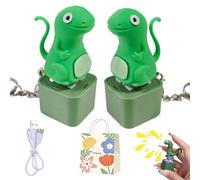 Lizard Button, Lizard Keychain Sound, Lizards Button Sound, Lizards Keychain with Rechargeable LED Light & Realistic Croak, Portable Stress Reliever for Anxiety & Sensory Fun (2pcs)