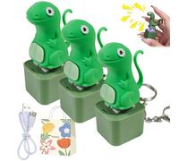 Lizard Button, Lizard Keychain Sound, Lizards Button Sound, Lizards Keychain with Rechargeable LED Light & Realistic Croak, Portable Stress Reliever for Anxiety & Sensory Fun (3pcs)