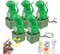 Lizard Button, Lizard Keychain Sound, Lizards Button Sound, Lizards Keychain with Rechargeable LED Light & Realistic Croak, Portable Stress Reliever for Anxiety & Sensory Fun (5pcs)