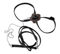 Lizard Harness & Leash | Adjustable Reptile Walking Lead for Geckos/Iguanas/Small Pets | Protective - Bite Chain Design | Sturdy Polyester Traction Rope (Black)
