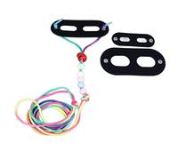 Lizard Harness Leash | Adjustable Security Harness for Bearded Dragon/Reptiles | Colorful Wood Beads Design | Avoids Outdoor Loss | Sturdy Faux Leather (Black)