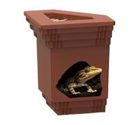 Lizard House, Reptile Cave with Food Bowl Dish, Multi-Function Habitat Design, Simulation Landscape Aquarium Decor for Horned, Frogs, Leopard, Amphibians, Spiders Snakes