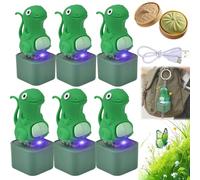 Lizard Keychain, Lizard Button, Lizards Fidget Toy, Light Up Animal Keychain Toy - Rechargeable LED Color Changing Sound Button, Portable Stress Reliever for Anxiety & Sensory Fun (6pcs)