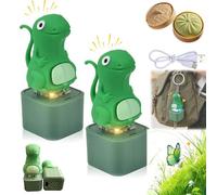 Lizard Keychain, Lizard Button, Lizards Fidget Toy, Light Up Animal Keychain Toy - Rechargeable LED Color Changing Sound Button, Portable Stress Reliever for Anxiety & Sensory Fun (2pcs)