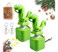 Lizard Keychain Sound, Lizard Button Keychain, Rechargeable Lizards Anxiety Relief keychains Button Toy, Lizards Fidgets Toy with Quacking Sound & Colorful Light, for Office Travel Use (2pcs)