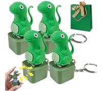 Lizard Keychain Sound, Lizard Button, Rechargeable Lizards Anxiety Relief Keychain Button Toy, Lizards Push & Click Keychains, Funny Rechargeable Colourful Lights (4pcs)