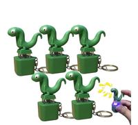 Lizard Keychain Sound, Rechargeable Lizards Anxiety Relief Keychain Button Toy with Colorful Light & Sound, Portable Stress Reliever for Anxiety & Sensory Fun (5 pièces)
