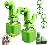 Lizard Keychain with Sound and LED Light, Rechargeable Anti-Stress Fidget Toy, Cute Electronic Pocket Gadget to Relieve Anxiety, Fun Gift for Children and Adults in The Office (2Pcs)