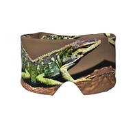 Lizard Masque cache-oreilles et yeux imprimé HD - Bandeau de yoga réglable pour voyage, garde au chaud et confortable