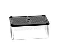 Lizard Tank, Transparent Snake Tanks, Small Reptile Terrarium, Breeding Box with Sliding Cover, Compact Amphibian Enclosure, Ideal Habitat for Bearded Dragon, and Smalls Reptiles, Color Black