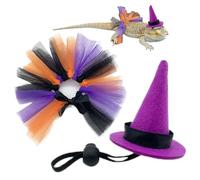 Lizard Witch Costume, Reptile Halloween Outfit, 2.28x2.28x3.35 inches, Adjustable Cloak, Lightweight Fabric for Amphibians Birds Snakes Turtles Hamsters Parrots Chicks Small Pets
