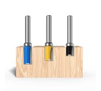 Lizaty 3 Pièces Fraise Defonceuse 8mm, Fraise a Copier Flush Trim Router Bits, Tige Fraise à Affleurer Avec Roulement Supérieur pour le Travail du Bois