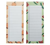 Lizbin Lot de 2 blocs-notes magnétiques pour réfrigérateur, liste d'épicerie pour réfrigérateur, motif fruits, bloc-notes magnétique puissant pour liste de choses à faire, 50 feuilles par bloc-notes