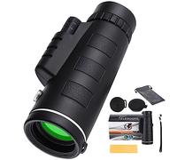 Lizbin Télescope monoculaire 40 x 60 pour adultes, haute puissance, vision nocturne pour smartphone, télescope portable haute définition pour l'observation des oiseaux, la chasse