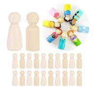 LIZEALUCKY 55mm Female Male DIY Painting Dolls Wooden Children Kid Painting Figure Toy for Boys Girls Male Female Craft