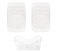 LIZEALUCKY 9Pcs Acrylic Table Garbage Spit Bone Dish Water Raised Dishes Transparent Letter Dry Fruit Dish