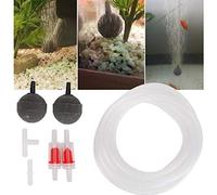 LIZEALUCKY Aquarium Air Pump Accessories Transparent Silicone Hose Oxygen Stone Check Valve Suction Cup Regulator Fittings Tube Fish Tank Compressor Three Way Set for Aeration Setup