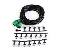 LIZEALUCKY Arroseur de buse de brumisation, système de Refroidissement par brumisation, Adaptateur de Robinet Kit d'irrigation Goutte à Goutte pour Serre de Jardin extérieur (5 m/10 m/15 m)(15M)