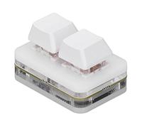 LIZEALUCKY Clavier à commutateur Rouge, 2 Touches, Clavier à commutateur Rouge, Mini Clavier mécanique USB pour Jeux de Rythme, Fonction Copier-Coller, Facile à Programmer à 2 Touches (White)