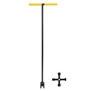 LIZEALUCKY ompteur d'eau de 61 cm (24 pouces) avec clé multifonctions à 4 voies, poignée en T en acier renforcé robuste, outil d'arrêt de vanne d'eau, poignée jaune