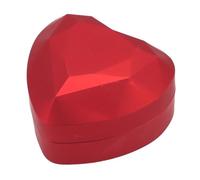 LIZEALUCKY En forme de coeur pendentif collier boîte avec lumière LED, bijoux de mariage présentoir, boîte de boucle d'oreille, pendentif boîte pour proposition mariage anniversaire Saint (Rot)