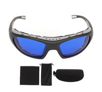 LIZEALUCKY Golf Ball Finder Glasses PC Clear Wide View Anti Slip Eye Protection Golf Ball Locating Glasses for Sports Game (Monture Grise Verres Bleus)