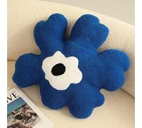 LIZEALUCKY Hugging Pillow Flower Shaped Sponge Filling Soft Thick Decorative Throw Pillow for Sofa (Blue Flowers)
