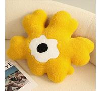 LIZEALUCKY Hugging Pillow Flower Shaped Sponge Filling Soft Thick Decorative Throw Pillow for Sofa (Yellow)