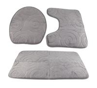 LIZEALUCKY Juego de alfombrillas de baño de 3 piezas, alfombrilla de baño antideslizante, alfombrilla de baño de microfibra súper absorbente, alfombra de baño lavable a máquina para baño (gris)