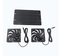 LIZEALUCKY Kit de ventilateur de panneau solaire Extracteur à double air équipement de ventilation extérieure 800mA 10W adapté aux serres