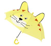 LIZEALUCKY Parapluie pour Enfant avec poignée incurvée Beau Dessin animé Animal Facile à Utiliser Léger Parapluie pour Filles Facile à Suspendre pour pleuvoir par Temps Clair(Jaune)