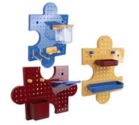 LIZEALUCKY Pegboard Wall Organizer Wall Mount Shelf Modular Display Peg Board Panels with Accessories for Home Entryway