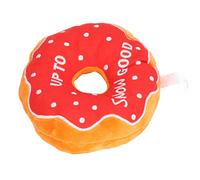 LIZEALUCKY Pet Donut Toy Interactive Donut Dog Hide and Seek Pet Toys Plush Bite Resistant Teeth Grinding Christmas Pattern Dog Squeaky Toy for Puppy Cat (Vague Point-Rouge)