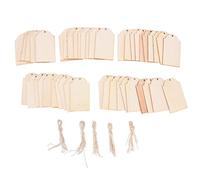 LIZEALUCKY Pièces en bois naturel rustique inachevé, artisanat de bricolage pour signets artisanaux, étiquettes cadeaux, décoration Applicable au bureau et à la maison, 50 pièces