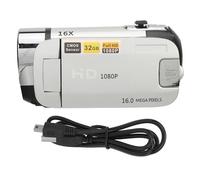 LIZEALUCKY Portable 1080P High Definition Digital Video Camera, 16MP DV Camera 16X Zoom HD Video 2.4inch Rotatable Screen Fill Light (Silver)