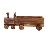 LIZEALUCKY Pot de Fleurs en Bois en Forme de Train de Dessin animé, Chariot de décoration, Bonne Ventilation, Train en Bois de Fleurs succulentes pour Jardin, Maison, Bureau
