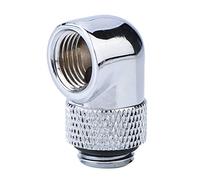 LIZEALUCKY Raccord de Refroidissement par Eau à 90 degrés, Filetage G1/4 mâle à Femelle, raccord d'extension, Adaptateur de raccord de Tube d'ange pour système de Refroidissement par Eau PC (Silver)