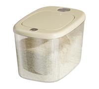 LIZEALUCKY Récipient de stockage de riz seau de riz scellé polyvalent, aliments secs, céréales de soja, farine, conteneurs de stockage pour garde-manger de cuisine (Grand Blanc Crème)