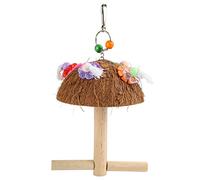 LIZEALUCKY Support pivotant en Coquille de Noix de Coco pour Perroquet, résistant aux morsures, pour Oiseaux, Support Multifonctionnel pour bûches