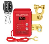 Lizekm Kill Switch for Car - Remote Battery Disconnect Switch 12v, 240A, Upgrade Smart Voltage with LED Screen, Anti-Theft, Prevent Battery Drain (red)
