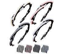 LiZEROGDAX Lot de 4 bandeaux rétractables en perles pour femme, pour le lavage, le maquillage, les voyages, l'extérieur et le quotidien