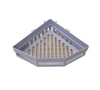 LIZHAYG Etagere Douche Caddie de douche triangulaire mural à ventouse, 2 pièces, étagère d'angle de salle de bain, support de rangement, étagères de rangement(Gray-2pcs)