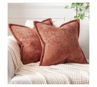 LIZHAYG Housse Coussin Housses de Coussin décoratives en Chenille Douce à Motif croisé, avec Bords Larges, for la décoration intérieure (canapé, Salon).(2pcs-9,450mm*450mm)