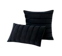 LIZHAYG Housse Coussin Lot de 2 Housses de Coussin en Velours Bleu à Rayures décoratives, luxueuses et Douces, for canapé, Salon ou Maison de Campagne.(Stripe Black,45x45cm 2pcs Cover)