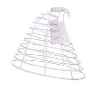 LIZHAYG Jupon cerceaux Jupe Cage à Oiseaux en Forme de Jupon, Jupon Plat sur Le Devant, Cerceau Crinoline, sous-Jupe de Bal, Robe Rococo Victorienne(White)