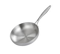 LIZHAYG Poele Inox Poêle à frire antiadhésive en acier inoxydable, ustensile de cuisine non revêtu for cuisinière à gaz et à induction(28cm)